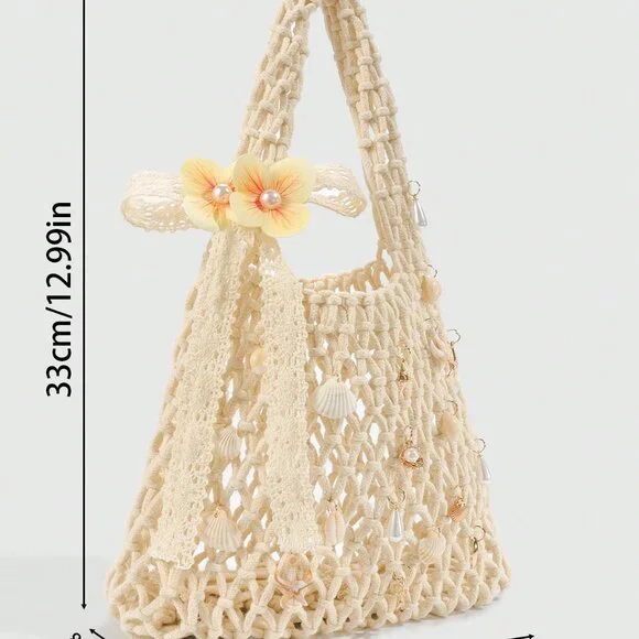 Multicolor Casual Women's Personalized Ocean Woven Large Beach Handbag - Picture 4 of 9